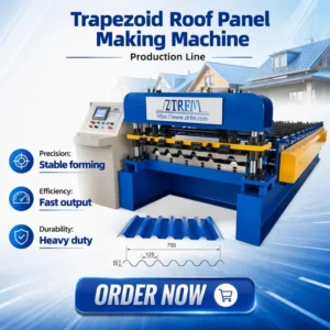 High Speed Color Steel Trapezoid Roof Panel Making Machine Production - "